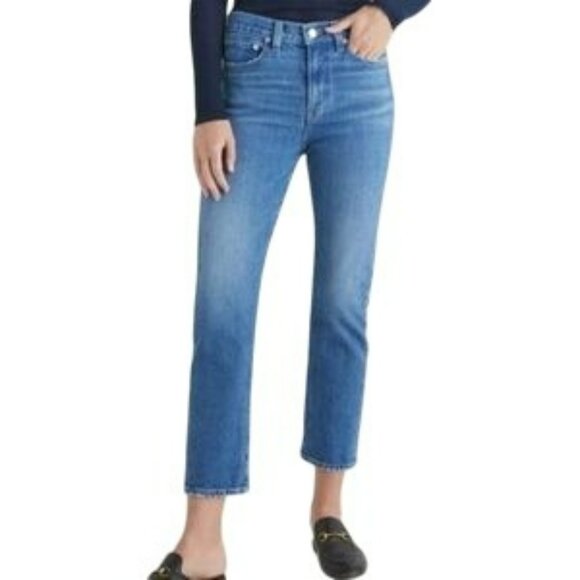 Edwin Womens High Rise Cropped Jeans Size 27 Blue Denim Casual - Picture 1 of 10
